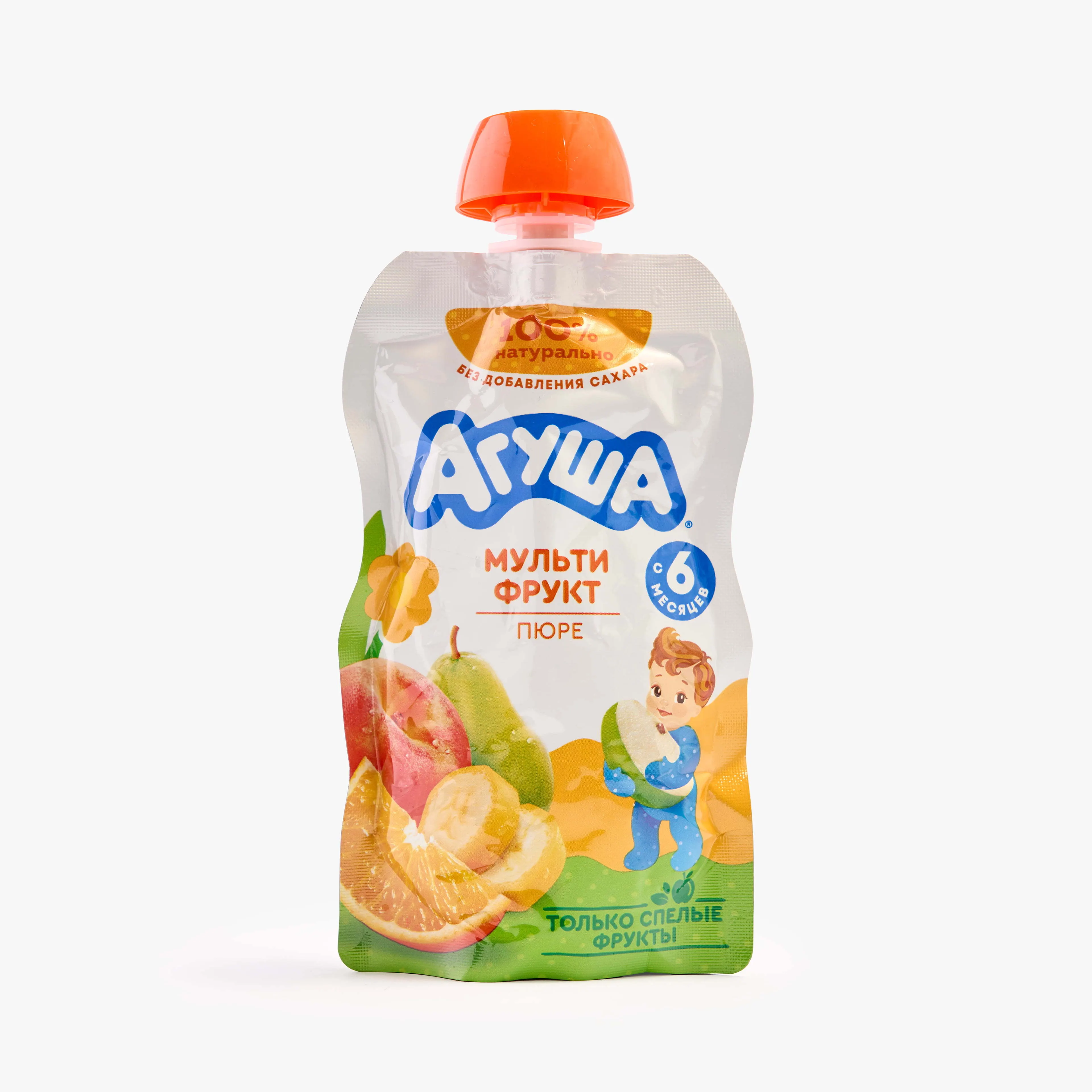 Пюре Агуша фруктовое мультифрукт, 90 г