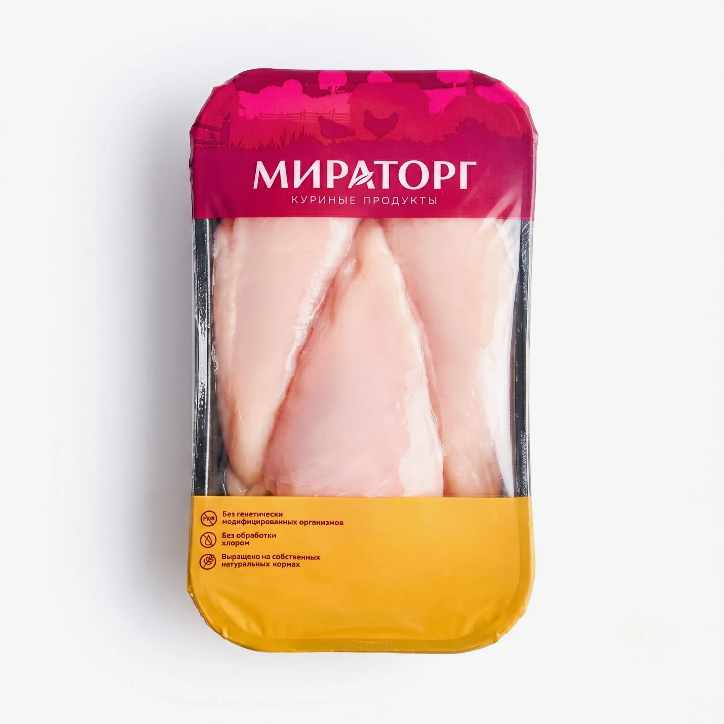 Филе цыплёнка-бройлера Мираторг свежемороженое, без кожи, 850 г