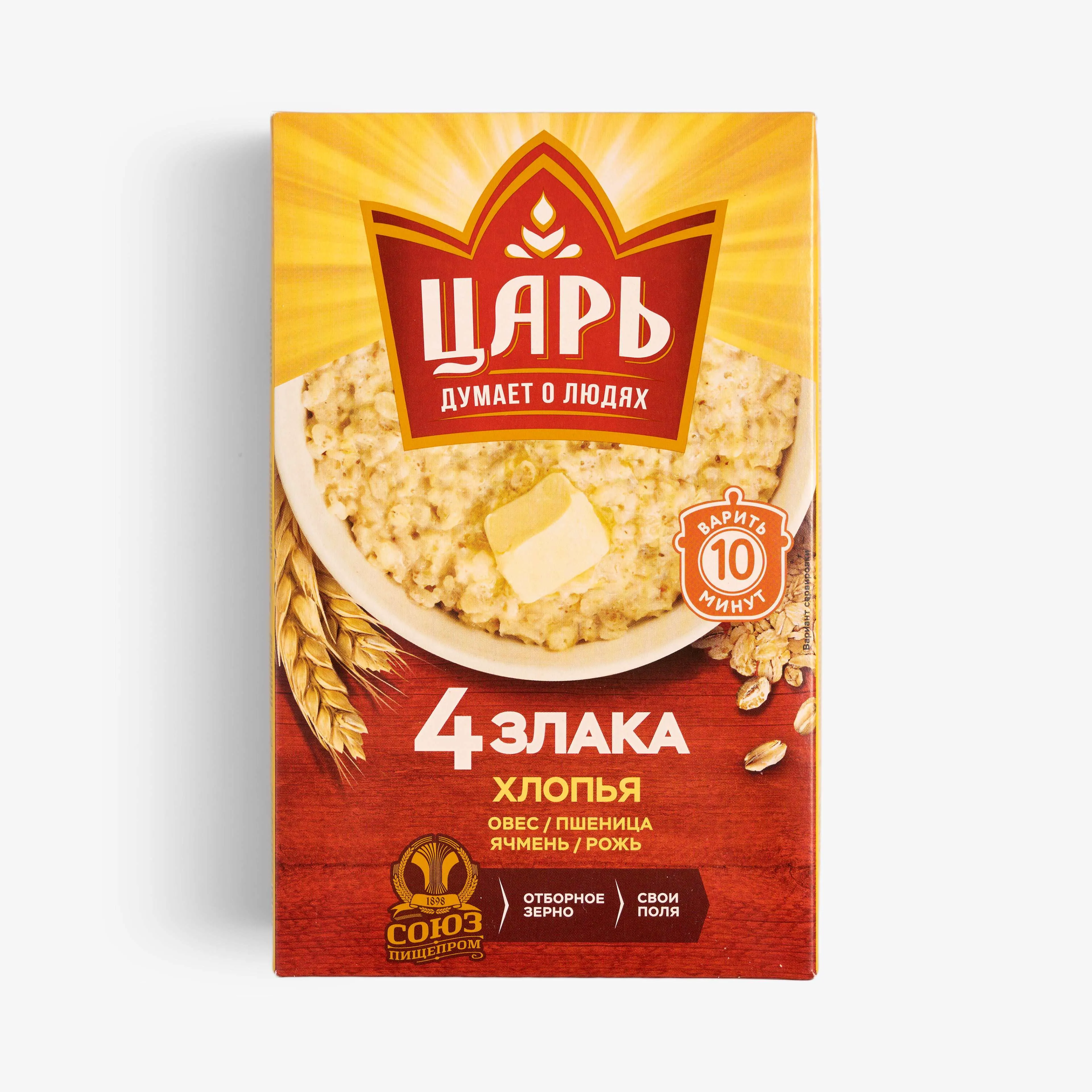 Хлопья Царь 4 злака, 400 г